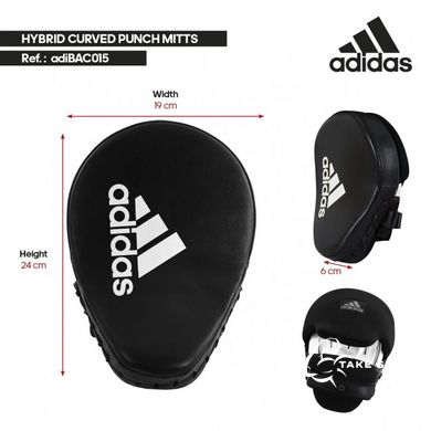 Лапы тренировочные Training Curved Punch Mitt | черные | ADIDAS adiBAC015