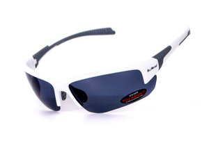 Окуляри BluWater Samson-3 White Polarized (gray), сірі в білій оправі