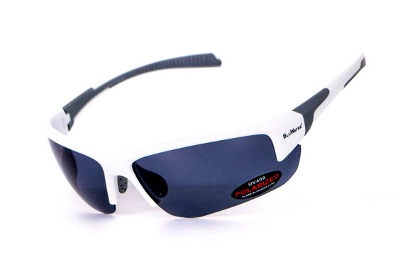 Очки BluWater Samson-3 White Polarized (gray), серые в белой оправе