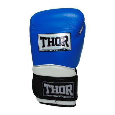 Перчатки боксерские THOR PRO KING 10oz /Кожа /сине-бело-черные