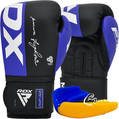 Боксерские перчатки RDX F4 Boxing Sparring Gloves Hook&Loop BLUE/BLACK 16 унций (капа в комплекте)