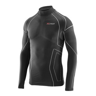 Термокофта з комірцем (лонгслів) X TECH Maglia Race 3 Munica Lunga lupetto Nero L/XL Чорна