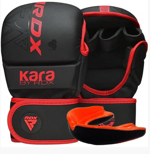 Рукавиці для ММА RDX F6 KARA Matte RED Plus S/M (капа у комплекті)