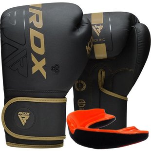 Боксерские перчатки RDX F6 Kara Matte Golden 14 унций (капа в комплекте)