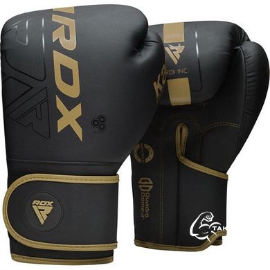 Боксерские перчатки RDX F6 Kara Matte Golden 14 унций (капа в комплекте)