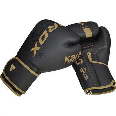 Боксерские перчатки RDX F6 Kara Matte Golden 14 унций (капа в комплекте)