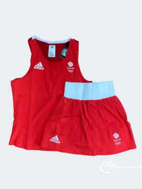 Жіноча форма для занять боксом Olympic Woman GBR шорти-спідниця+майка | червона | ADIDAS ADIAIBA20TW ADIAIBA20SKW