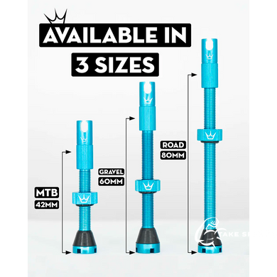 Ниппели Peaty's x Chris King Tubeless Valves, 42mm, Turquoise