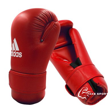 Перчатки полуконтакт Open Hand Semi-Contact Gloves с лицензией WAKO | красный | ADIDAS WAKOG3