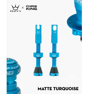 Ниппели Peaty's x Chris King Tubeless Valves, 42mm, Turquoise