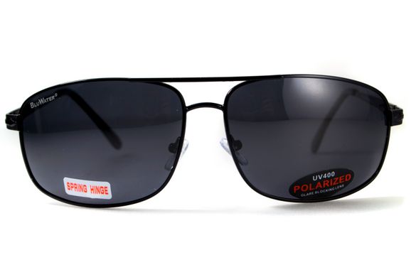 Окуляри поляризаційні BluWater Navigator-2 Polarized (gray), чорні в металевій оправі