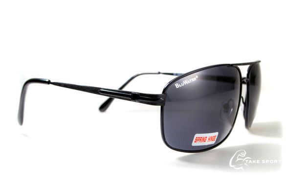 Окуляри поляризаційні BluWater Navigator-2 Polarized (gray), чорні в металевій оправі