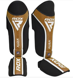 Защита голени и стопы RDX SHIN INSTEP AURA PLUS T-17 Black Golden L