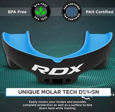 Капа боксерська RDX Gel 3D Pro Black/Blue Junior