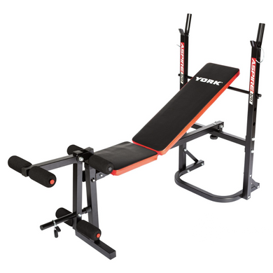 Скамья тренировочная York Fitness ASPIRE 120 складная со стойкой под штангу.