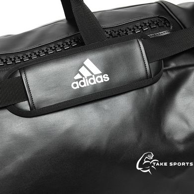 Дорожная сумка на колесах с белым логотипом Combat Sports | черная | ADIDAS ADIACC056CS