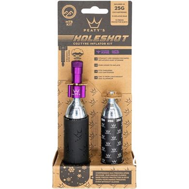 Насос Peaty's Holeshot CO2 Tyre Inflator, MTB 25g, Violet