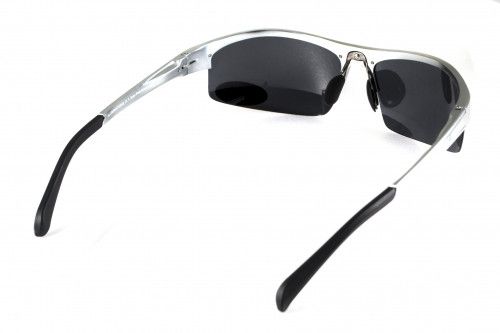 Окуляри поляризаційні BluWater Alumination-5 Silver Polarized (gray) чорні в сріблястій оправі