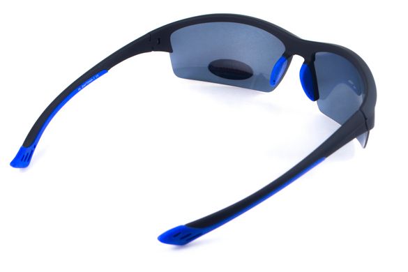 Окуляри поляризаційні BluWater Daytona-1 Polarized (gray) чорні в чорно-синій оправі