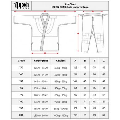 Белое кимоно для дзюдо IPPON GEAR BASIC 2, 160см