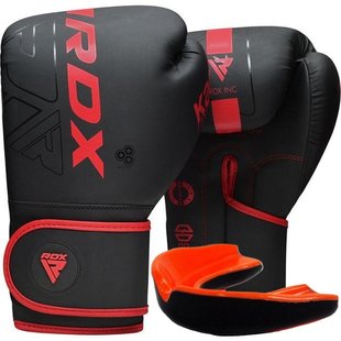 Боксерские перчатки RDX F6 Kara Matte Red 8 унций (капа в комплекте)