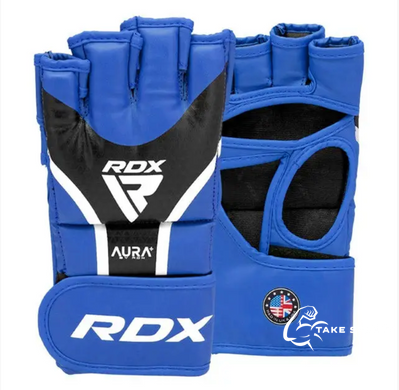 Перчатки ММА RDX AURA PLUS T-17 Blue/Black XL (капа в комплекте)