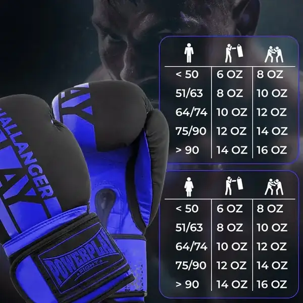 Боксерські рукавиці PowerPlay 3086 Matt Challenger Чорно-Сині 10 унцій купити недорого в Україні, фото 10