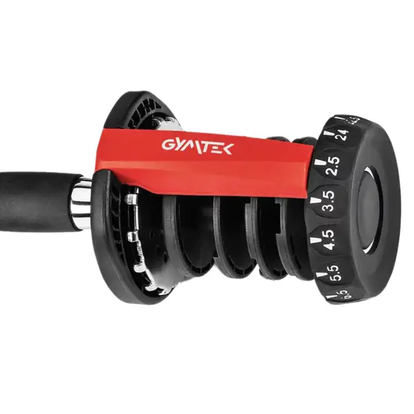 Гантель розбірний регульований Gymtek 2,5-24 кг червоний купити недорого в Україні, фото 10