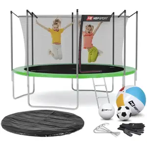 Батут Hop-Sport 12ft (366см) зеленый с внутренней сеткой. купить