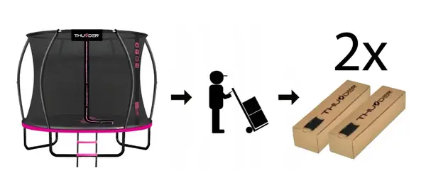 Батут THUNDER INSIDE ULTRA с внутренней сеткой 8 футов 244 см черно-розовый купить недорого в Украине, фото 4