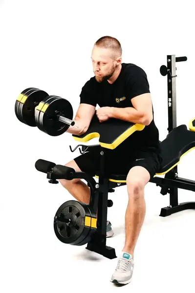 Набор Besport PowerPro 68кг с прямым грифом и скамьей WB-004 купить недорого в Украине, фото 14