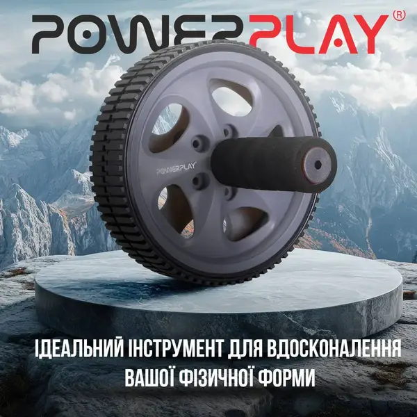 Колесо для преса PowerPlay PP-4345 Exercise Wheel (d16.5cm.) Сіре купити недорого в Україні, фото 6