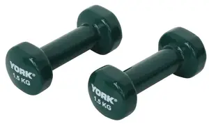 Гантелі для фітнесу вінілові круглі York Fitness 2х1,5кг зелений купити