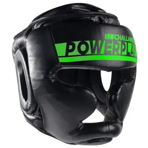 Боксерский шлем тренировочный PowerPlay 3048 Черно-Зеленый XL купить