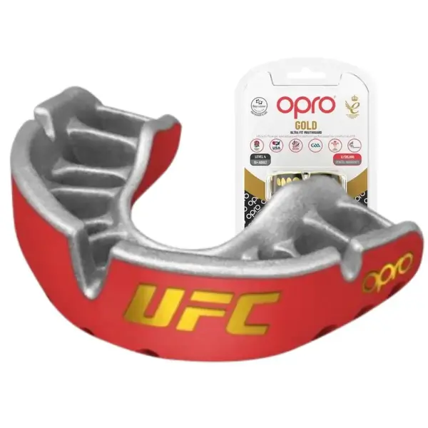Капа OPRO Gold UFC доросла (вік 11+) Red/Silver (art.102516002) купити