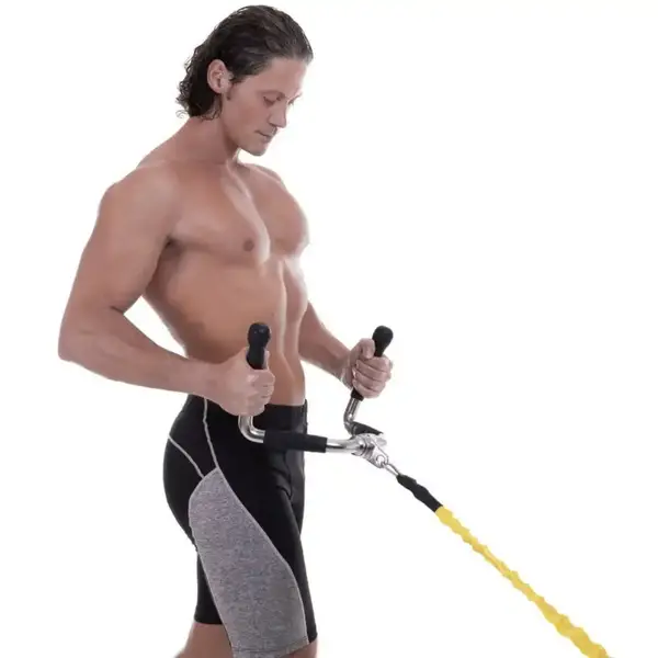 Ручка для тяги York Fitness многофункциональная с резиновыми рукоятками, хром. купить недорого в Украине, фото 10