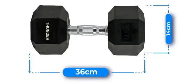 Гантель шестигранный THUNDER 17,5 кг купить недорого в Украине, фото 3