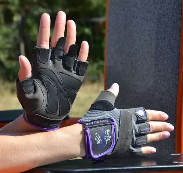 Рукавички для фітнесу Power System PS-2560 Cute Power жіночі Purple S купити недорого в Україні, фото 6