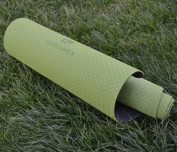 Коврик для йоги и фитнеса U-POWEX TPE Yoga mat Green/Black (183х61х0.6) купить недорого в Украине, фото 9