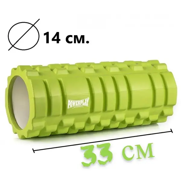 Масажний ролик (роллер) PowerPlay 4025 Massage Roller Зелений (33x14см.) купити недорого в Україні, фото 10