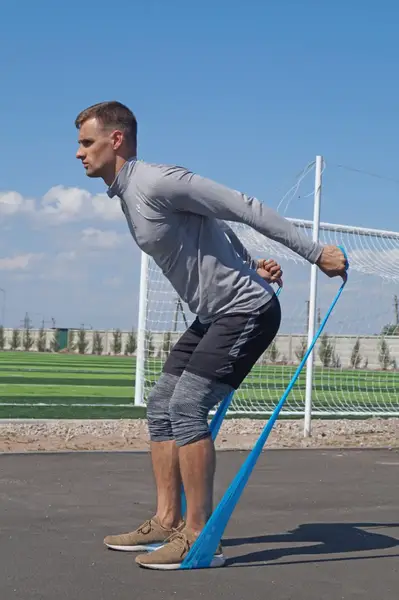 Стрічка-еспандер для фітнесу та реабілітації PowerPlay 4112 0.4мм MediBand Light Синя (6.8 кг) купити недорого в Україні, фото 7