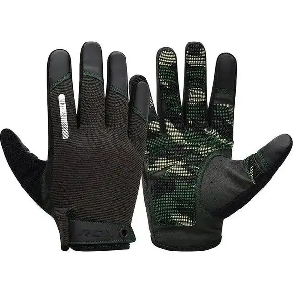 Рукавички для фітнесу RDX T2 Touch Screen Friendly Full Fingerf Army Green M купити