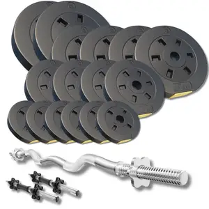 Набір зі штангою та гантелями Besport PowerPro 66 кг з w-подібним грифом 120 см купити