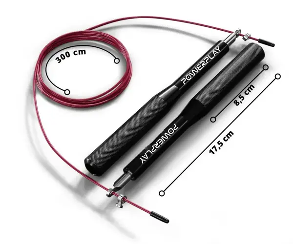 Скакалка швидкісна на підшипниках алюмінієва PowerPlay 4207 Elite Jump Rope Чорна (3m.) купити недорого в Україні, фото 4