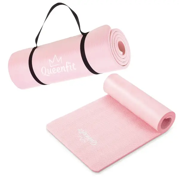 Коврик (мат) для йоги и фитнеса Queenfit NBR 1,5см розовый купить недорого в Украине, фото 7