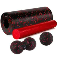 Массажный набор PowerPlay PP_4015 EPP Foam Roller Set 4in1 (2-я роллы + 2-я мячи) Черно-красный купить