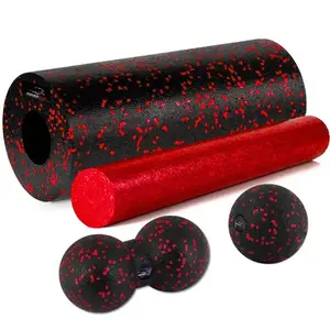Массажный набор PowerPlay PP_4015 EPP Foam Roller Set 4in1 (2-я роллы + 2-я мячи) Черно-красный купить