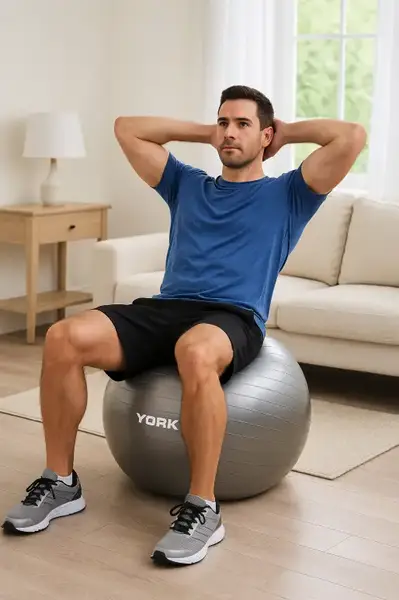 Фітбол York Fitness 75см сірий + насос купити недорого в Україні, фото 7