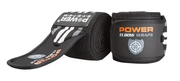 Бинты на локоть Power System PS-3600 Elbow Wraps Grey/Black(пара) купить недорого в Украине, фото 4