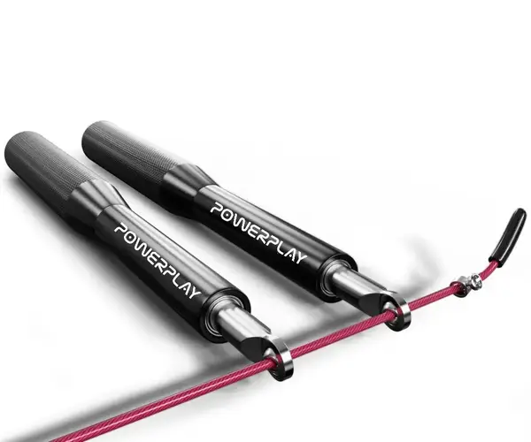 Скакалка швидкісна на підшипниках алюмінієва PowerPlay 4207 Elite Jump Rope Чорна (3m.) купити недорого в Україні, фото 3